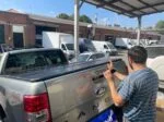 Customized logo tri-fold tonneau cover for Ford Ranger