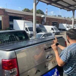 Customized logo tri-fold tonneau cover for Ford Ranger