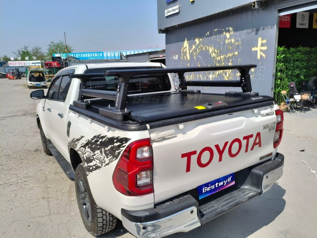 Toyota Hilux truck bed roof rack with tonneau cover