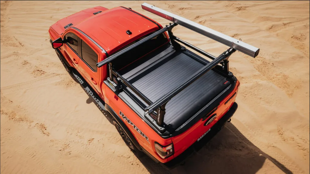 Truck ladder rack with tonneau cover